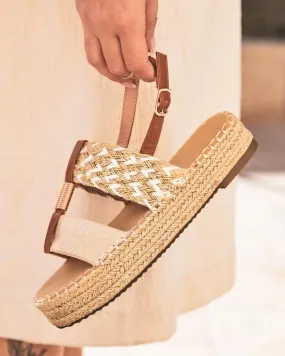 Sandalias de plataforma beige - Aline