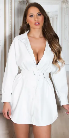 Vestido Blanco de piel sintética