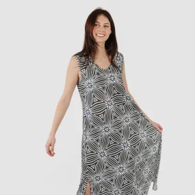 Vestido largo tirantes soft Naty beige - negro